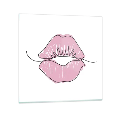 Glastavla - Bild på glas - Redo att kyssas? - 70x70 cm