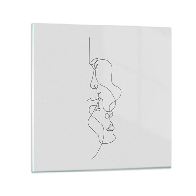 Glastavla - Bild på glas - Sentimentala lustens glöd - 40x40 cm