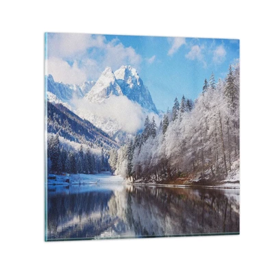 Glastavla - Bild på glas - Snövakt - 30x30 cm