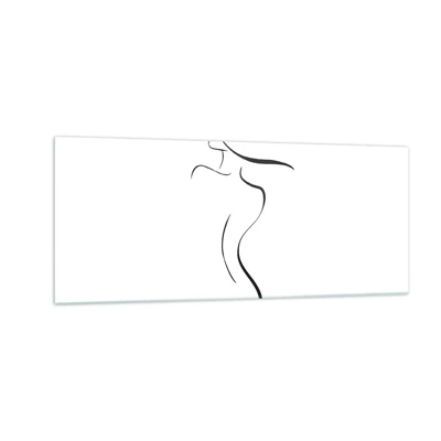 Glastavla - Bild på glas - Svårfångad som en våg - 100x40 cm