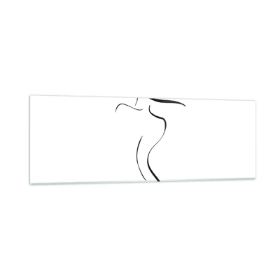 Glastavla - Bild på glas - Svårfångad som en våg - 90x30 cm
