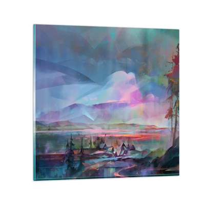 Glastavla - Bild på glas - Under en vänlig himmel - 60x60 cm