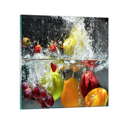 Glastavla - Bild på glas - Uppfriskande frukt - 70x70 cm