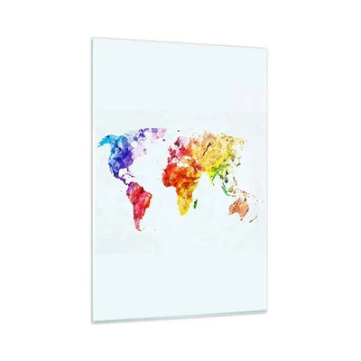 Glastavla - Bild på glas - Världens alla färger - 80x120 cm