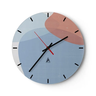 Väggklocka - Klocka på glas - Pastellfärgade relationer - 30x30 cm