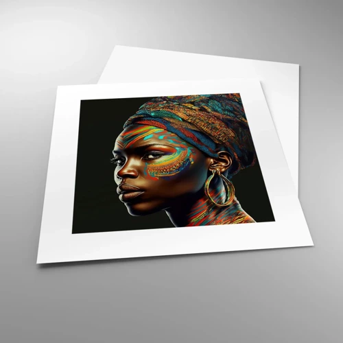 Affisch - Afrikansk drottning - 30x30 cm