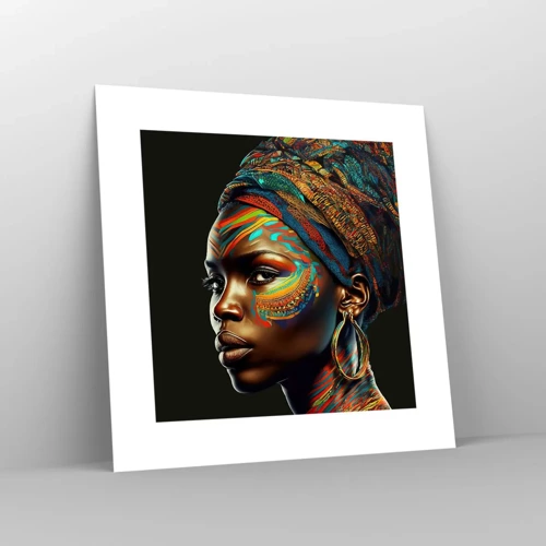 Affisch - Afrikansk drottning - 30x30 cm