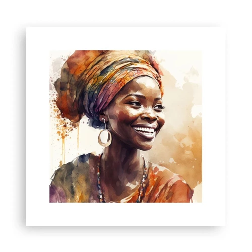 Affisch - Afrikansk drottning - 30x30 cm