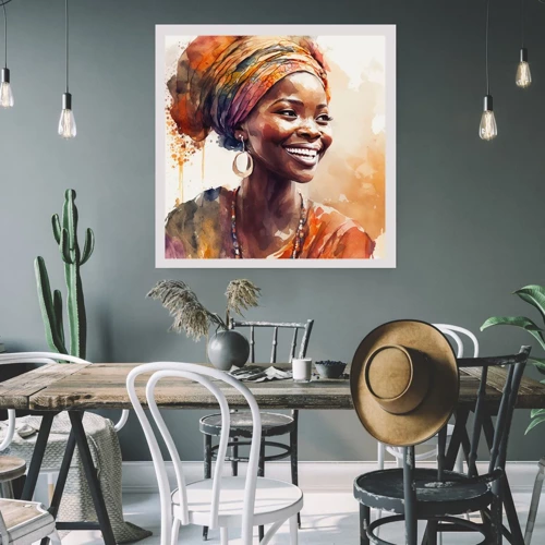 Affisch - Afrikansk drottning - 60x60 cm