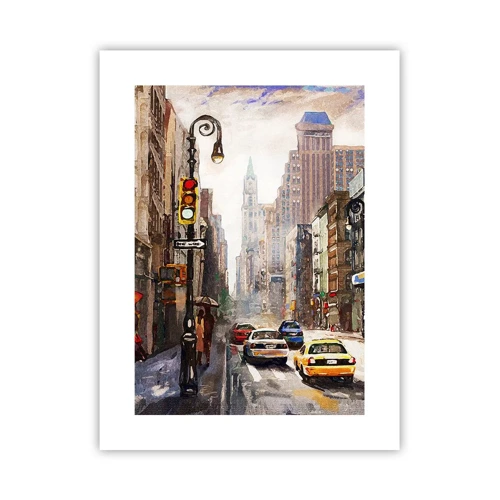 Affisch - New York - färgglad också i regnet - 30x40 cm