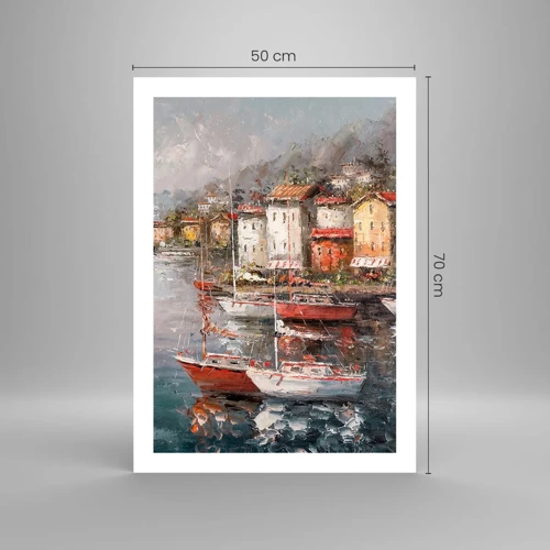 Affisch - Romantisk hamn - 50x70 cm