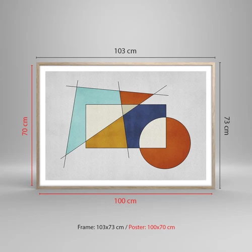 Affisch i ram av ljusek - Abstraktion: modernistiskt nöje - 100x70 cm