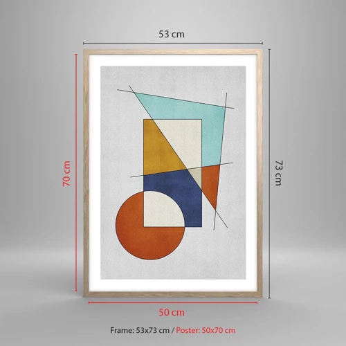 Affisch i ram av ljusek - Abstraktion: modernistiskt nöje - 50x70 cm