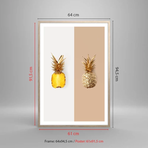 Affisch i ram av ljusek - Ananas för oss - 61x91 cm