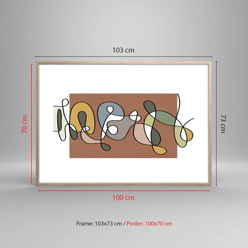 Affisch i ram av ljusek - En abstraktion värd att le åt - 100x70 cm