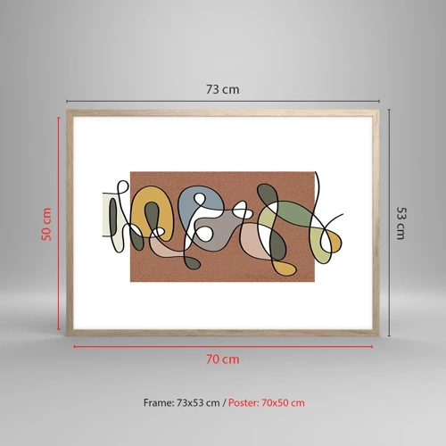 Affisch i ram av ljusek - En abstraktion värd att le åt - 70x50 cm