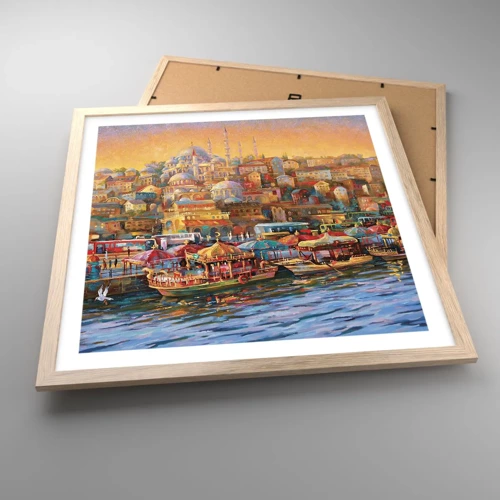 Affisch i ram av ljusek - Istanbul-berättelse - 50x50 cm