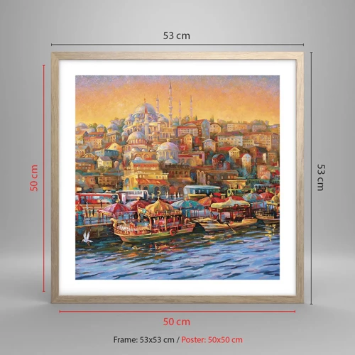 Affisch i ram av ljusek - Istanbul-berättelse - 50x50 cm