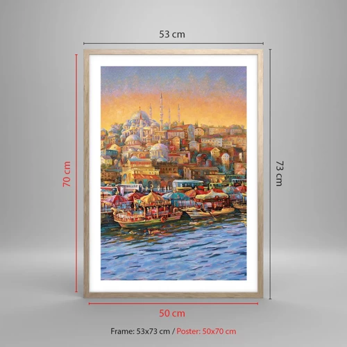 Affisch i ram av ljusek - Istanbul-berättelse - 50x70 cm