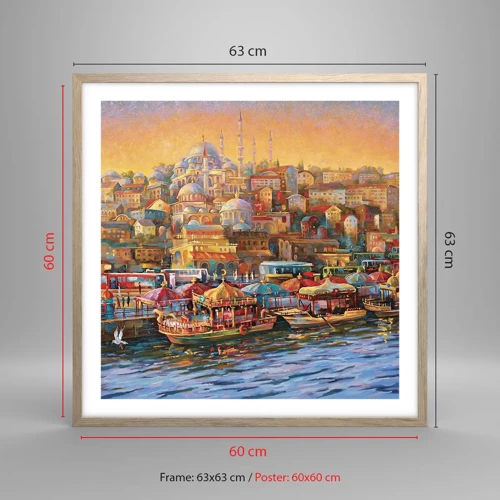 Affisch i ram av ljusek - Istanbul-berättelse - 60x60 cm