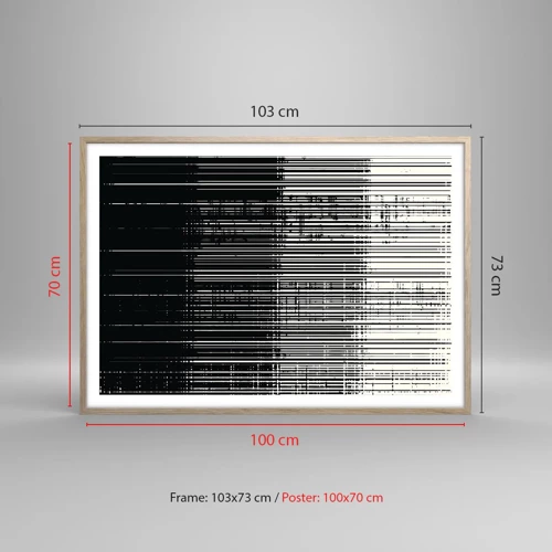 Affisch i ram av ljusek - Vågor och vibrationer - 100x70 cm