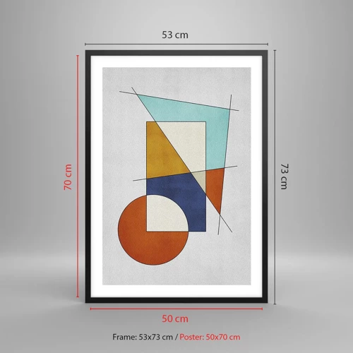 Affisch i svart ram - Abstraktion: modernistiskt nöje - 50x70 cm