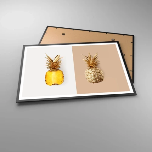 Affisch i svart ram - Ananas för oss - 100x70 cm