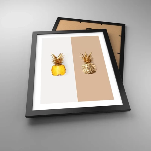 Affisch i svart ram - Ananas för oss - 30x40 cm