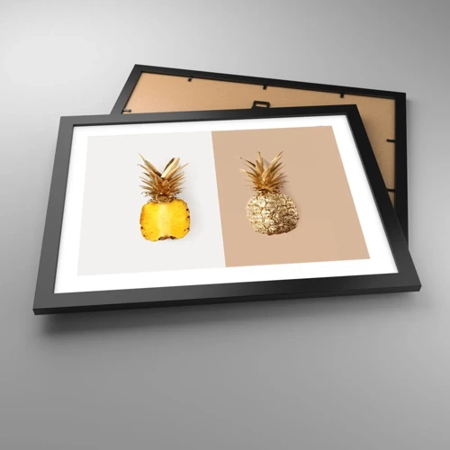 Affisch i svart ram - Ananas för oss - 40x30 cm