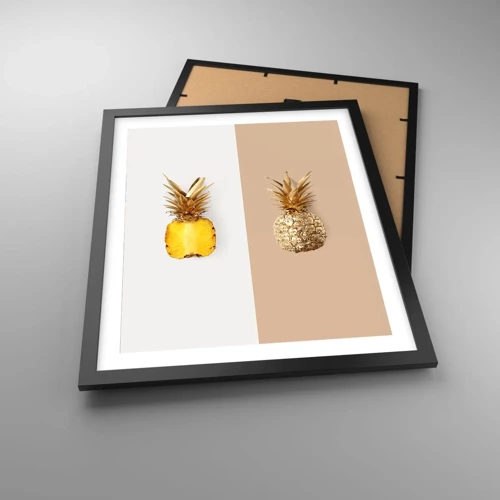 Affisch i svart ram - Ananas för oss - 40x50 cm