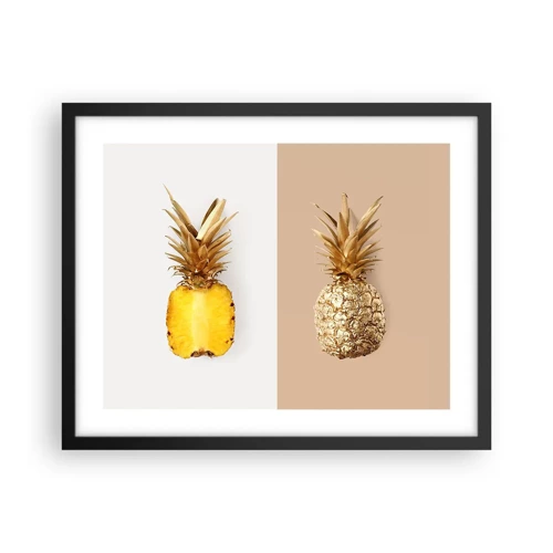 Affisch i svart ram - Ananas för oss - 50x40 cm