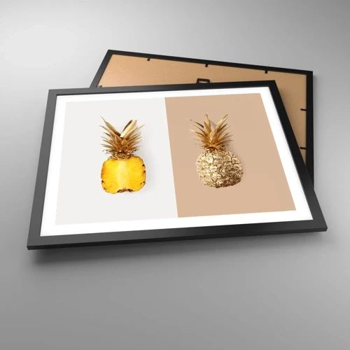 Affisch i svart ram - Ananas för oss - 50x40 cm