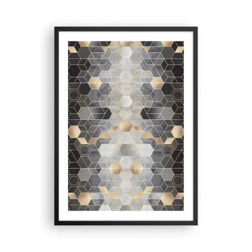 Affisch i svart ram Arttor 50x70 cm - Diamantkomposition - Abstraktion, Konst, Grafik, Sexhörning, Modern Konst, Till vardagsrum, Till sovrum, Vit, Svart, Vertikala, P2BPA50x70-4776