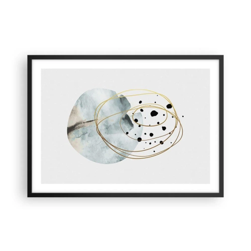 Affisch i svart ram Arttor 70x50 cm - I rummets famn - Abstraktion, Konst, Modernt Mönster, Modern Konst., Konstnärlig Konst, Till vardagsrum, Till sovrum, Vit, Svart, Horisontella, P2BAA70x50-4782