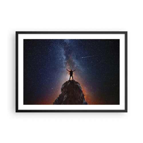Affisch i svart ram Arttor 70x50 cm - Kraften är med mig! - Abstraktion, Kosmos, Man, Frihet, Astronomi, Till vardagsrum, Till sovrum, Vit, Brun, Horisontella, P2BAA70x50-4786