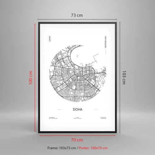 Affisch i svart ram - Dohas anatomi - 70x100 cm