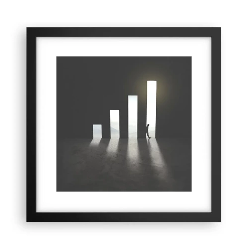 Affisch i svart ram - Framgång - ett intryck - 30x30 cm