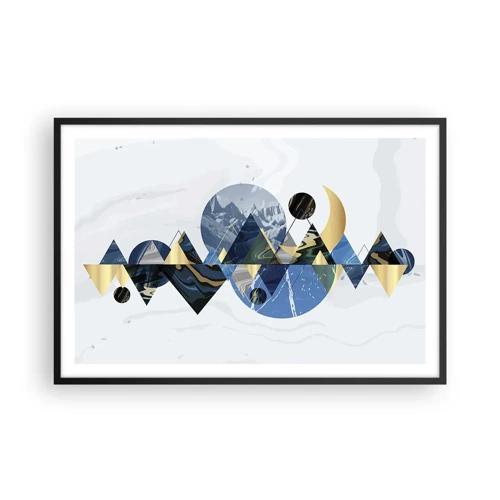 Affisch i svart ram - Geometriskt landskap - 91x61 cm