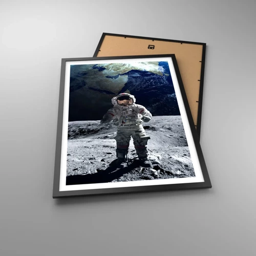 Affisch i svart ram - Hälsningar från månen - 50x70 cm