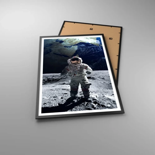 Affisch i svart ram - Hälsningar från månen - 61x91 cm