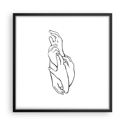 Affisch i svart ram - Hand i hand - 50x50 cm