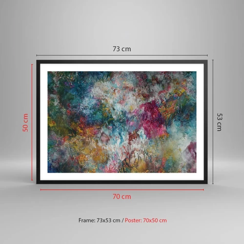 Affisch i svart ram - I full blom - 70x50 cm