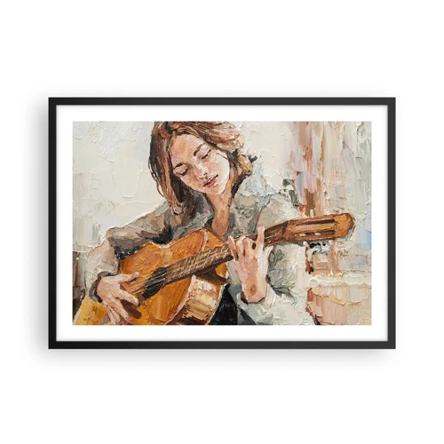 Affisch i svart ram - Konsert för gitarr och en flickas hjärta - 70x50 cm