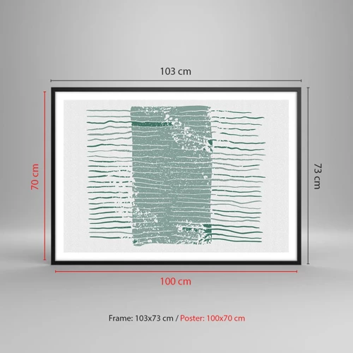 Affisch i svart ram - Marin abstraktion - 100x70 cm