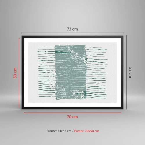 Affisch i svart ram - Marin abstraktion - 70x50 cm