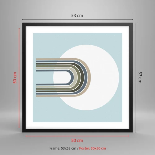 Affisch i svart ram - Ostoppad attraktionskraft - 50x50 cm