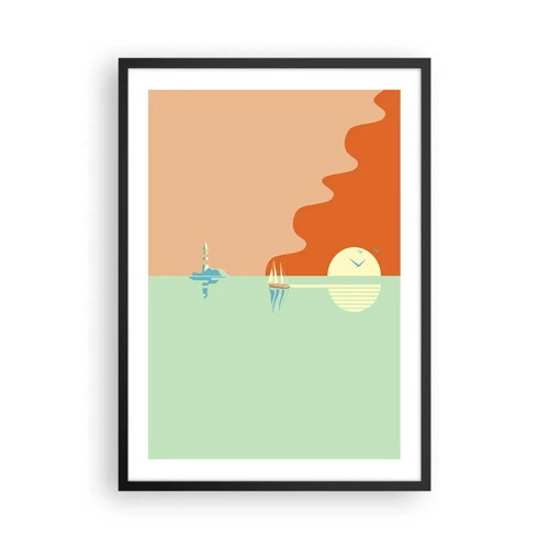Affisch i svart ram - Perfekt havslandskap - 50x70 cm