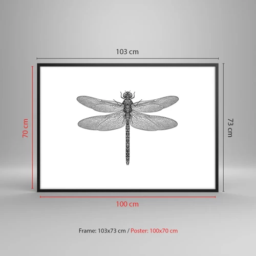 Affisch i svart ram - Precision i naturen - 100x70 cm