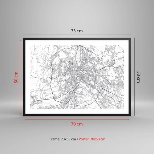 Affisch i svart ram - Romersk ring - 70x50 cm