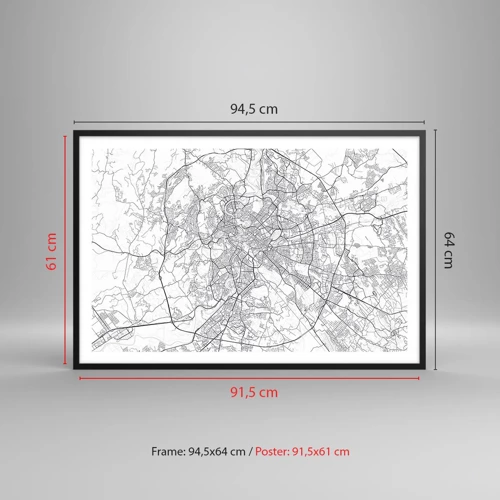 Affisch i svart ram - Romersk ring - 91x61 cm